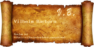 Vilheim Barbara névjegykártya